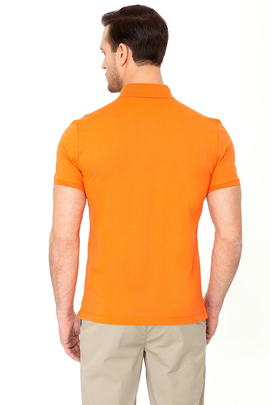 Turuncu Polo Yaka Slim Fit Basic Merserize T-shirt - 50250172094
