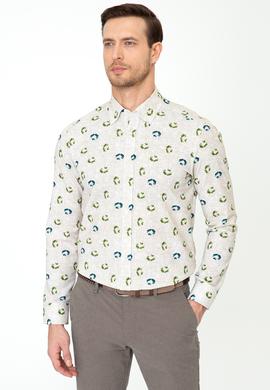Yeşil Slim Fit Uzun Kollu Gömlek