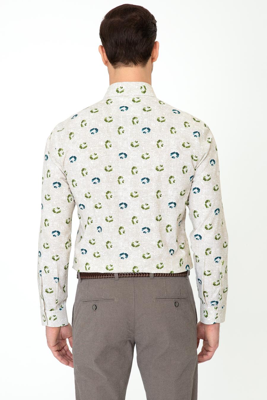 Yeşil Slim Fit Uzun Kollu Gömlek - 50247590046