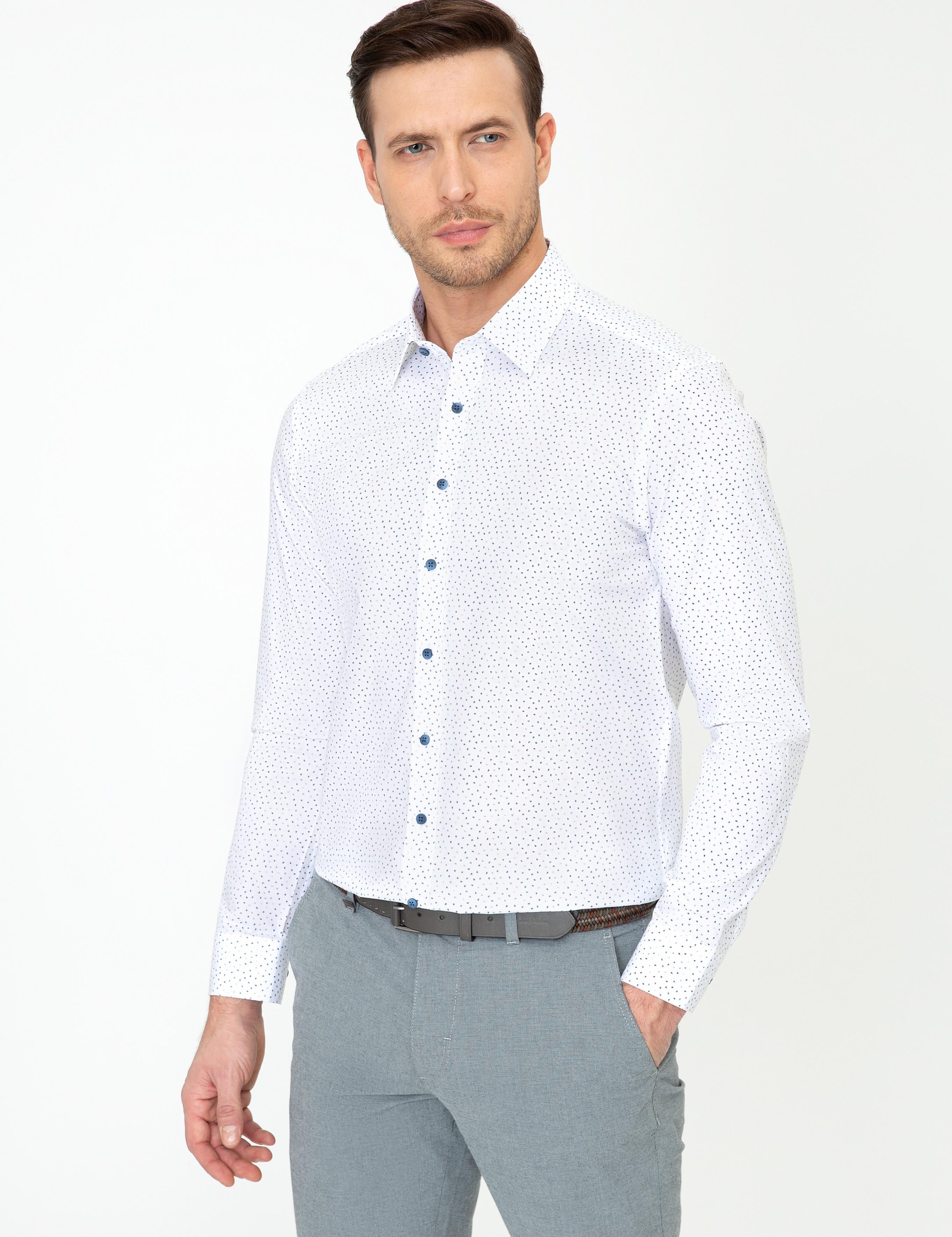 Beyaz Slim Fit Uzun Kollu Gömlek - 50247575018
