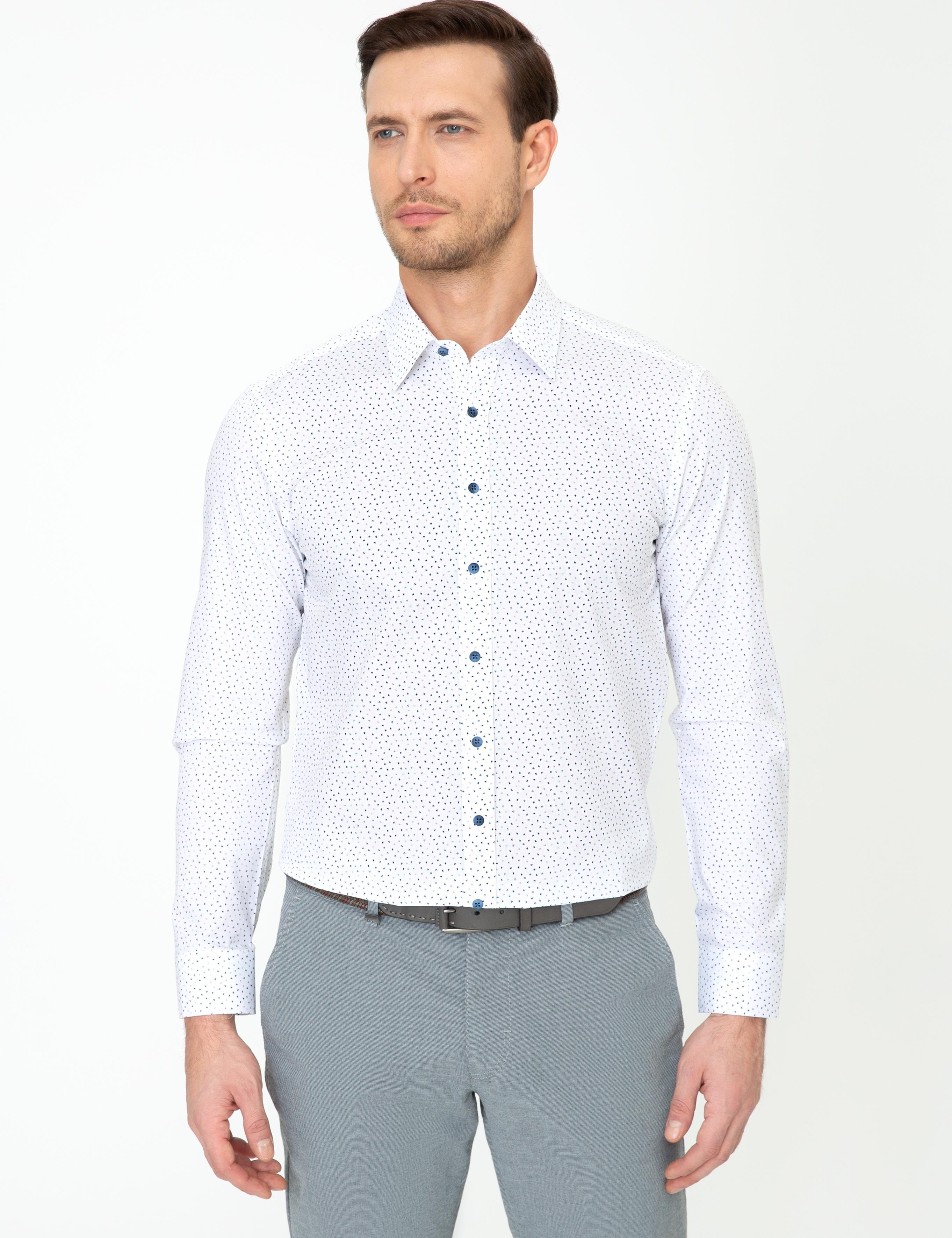 Beyaz Slim Fit Uzun Kollu Gömlek - 50247575018