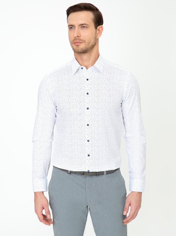 Beyaz Slim Fit Uzun Kollu Gömlek