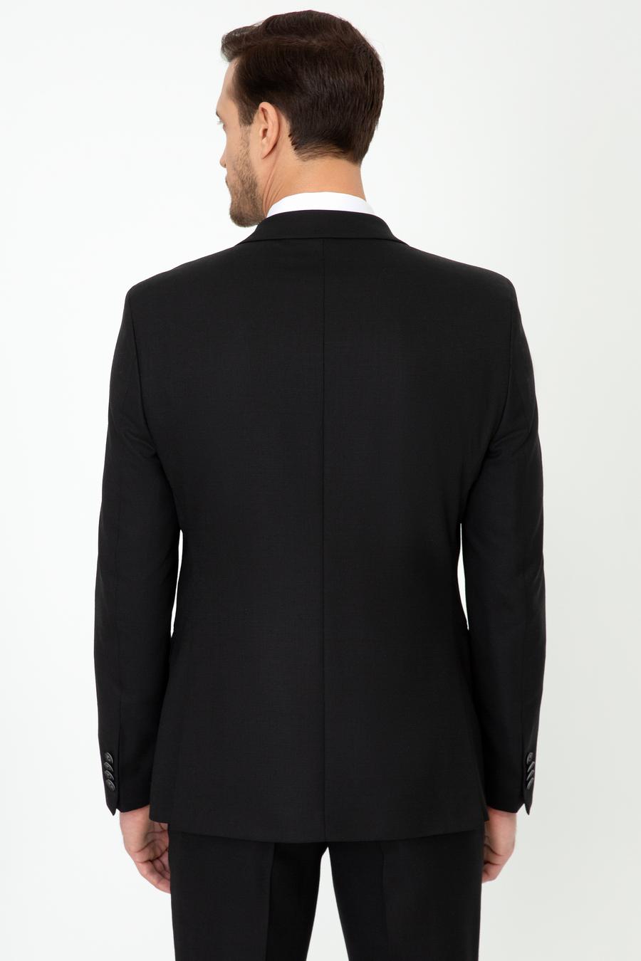 Siyah Slim Fit Yün Ceket - 50250780041