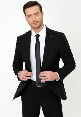 Siyah Slim Fit Yün Ceket