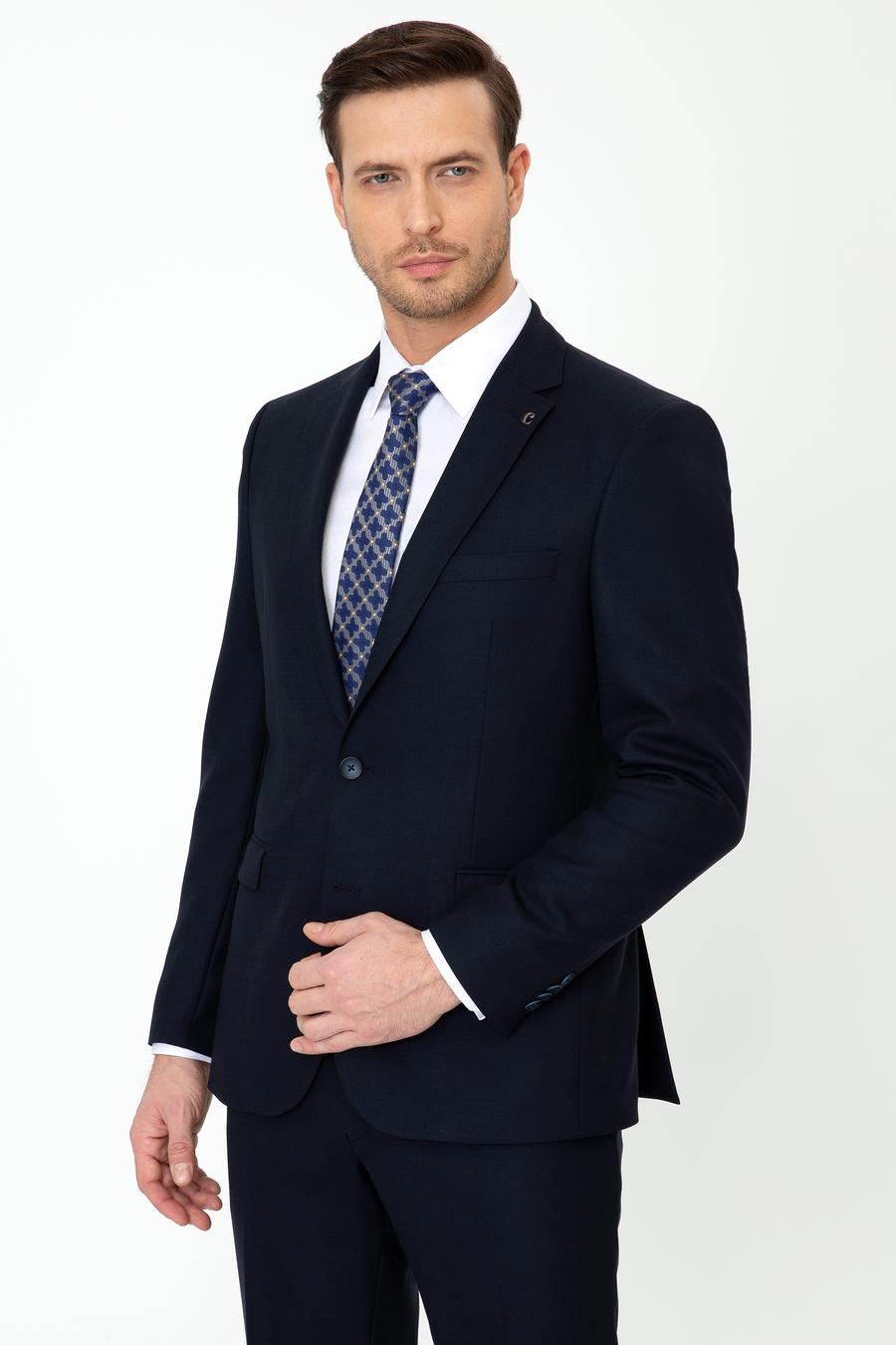 Lacivert Slim Fit Yün Ceket - 50250780083