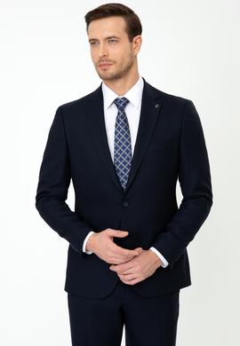 Lacivert Slim Fit Yün Ceket