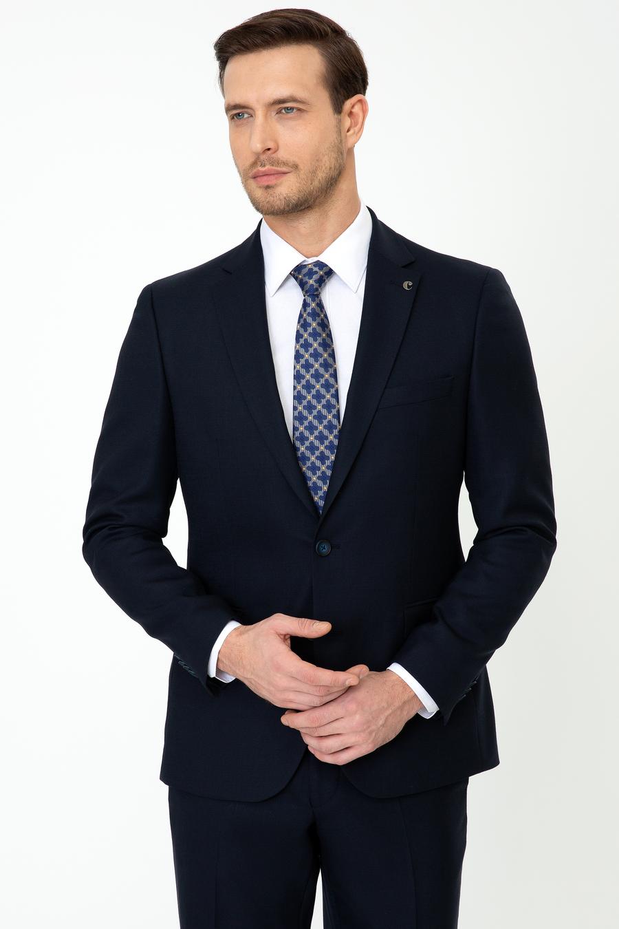 Lacivert Slim Fit Yün Ceket - 50250780083