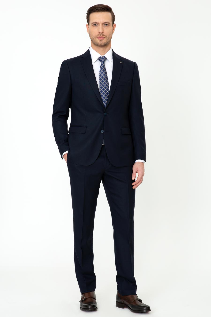 Lacivert Slim Fit Yün Ceket - 50250780083