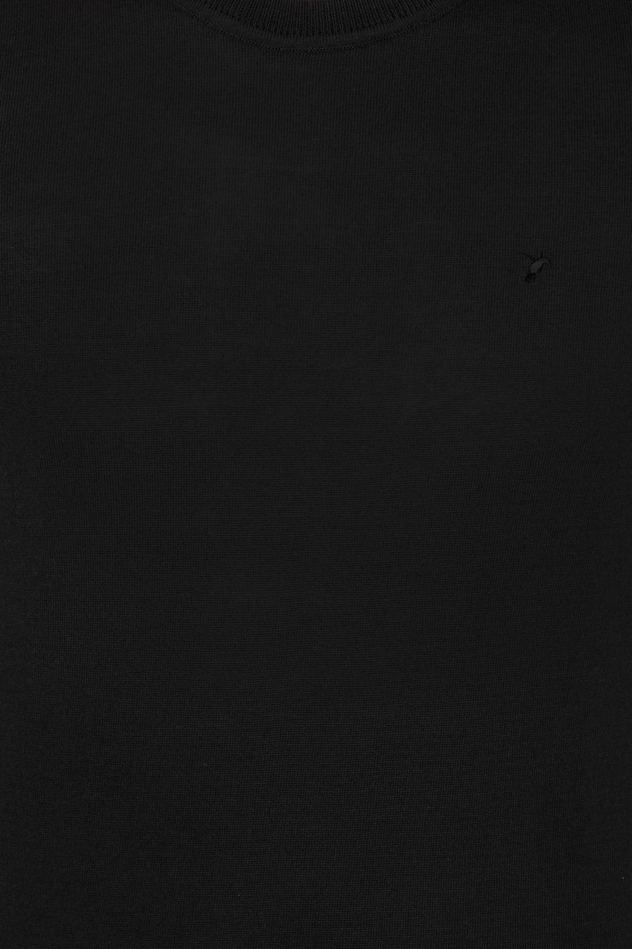 Siyah Slim Fit Bisiklet Yaka Triko T-shirt - 50249549045