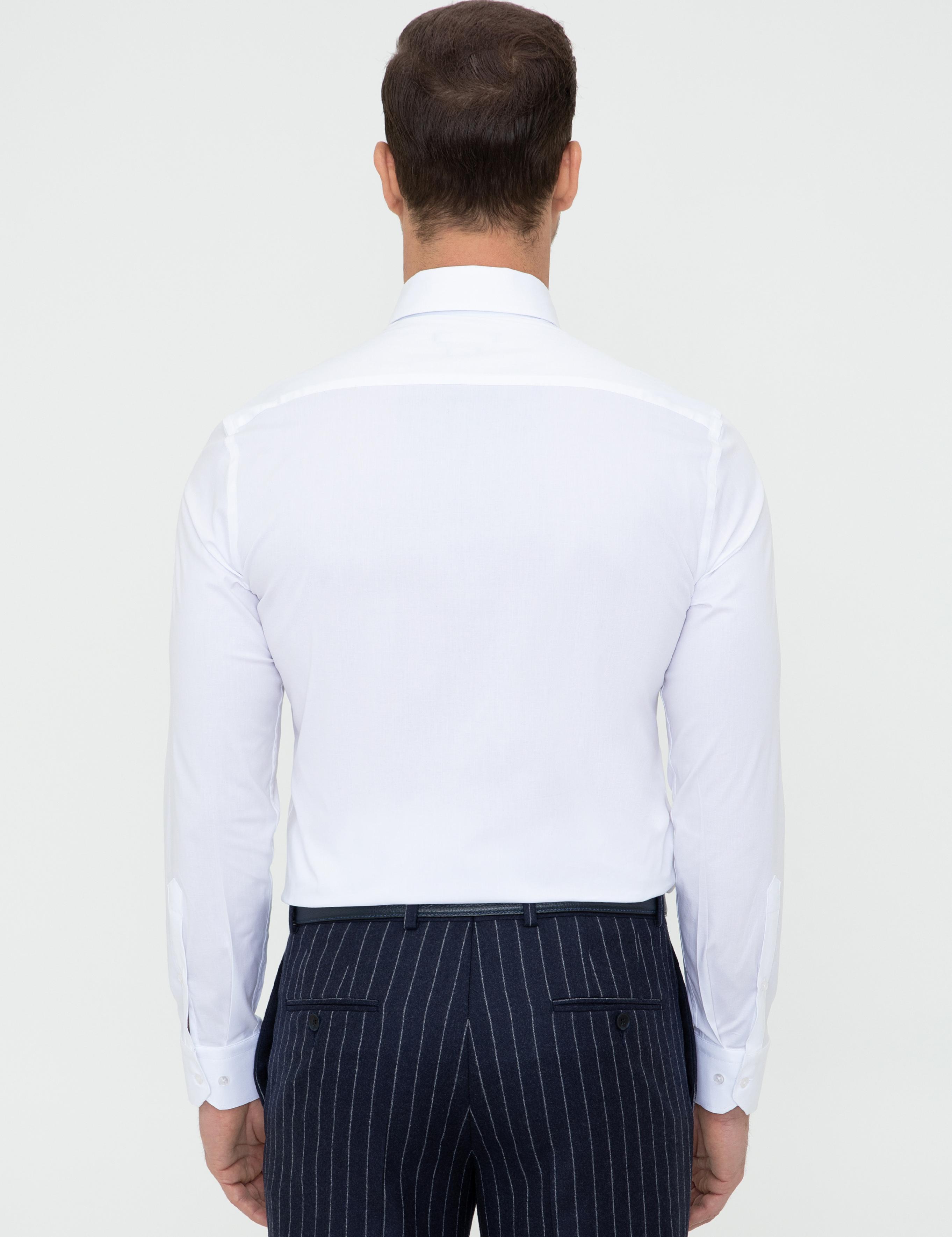 Beyaz Slim Fit Uzun Kollu Basic Gömlek - 50242782009