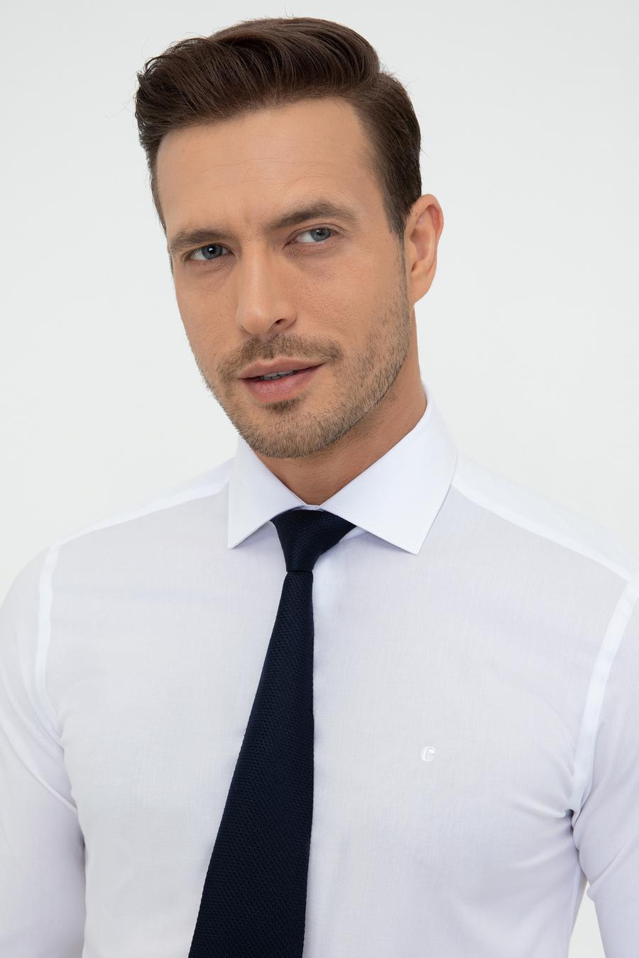 Beyaz Slim Fit Uzun Kollu Basic Gömlek - 50242782009