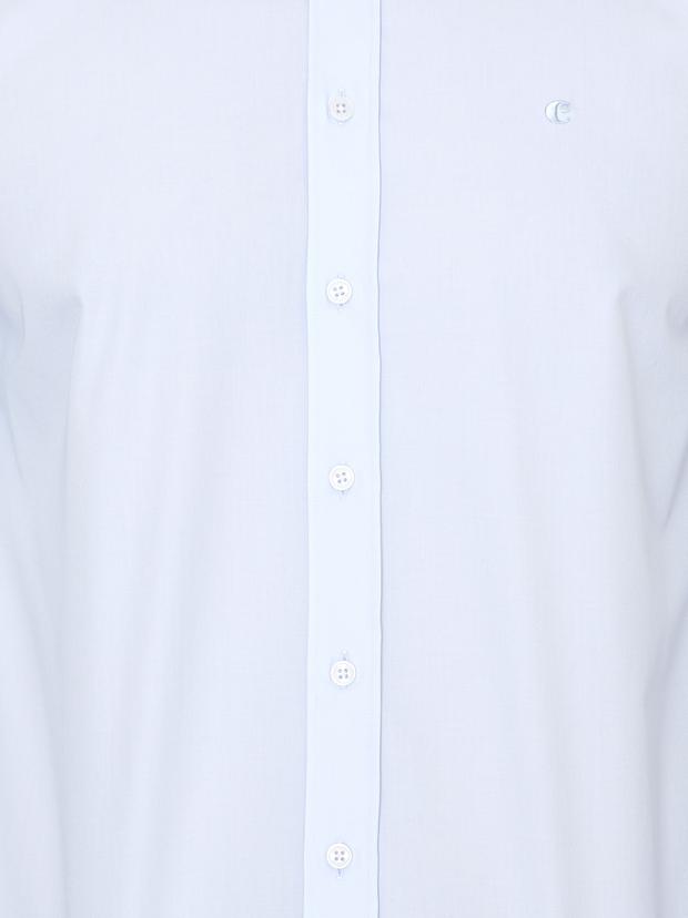 Açık Mavi Slim Fit Uzun Kollu Basic Gömlek