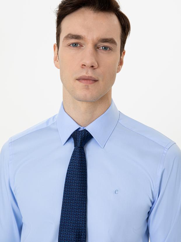 Mavi Slim Fit Uzun Kollu Basic Gömlek
