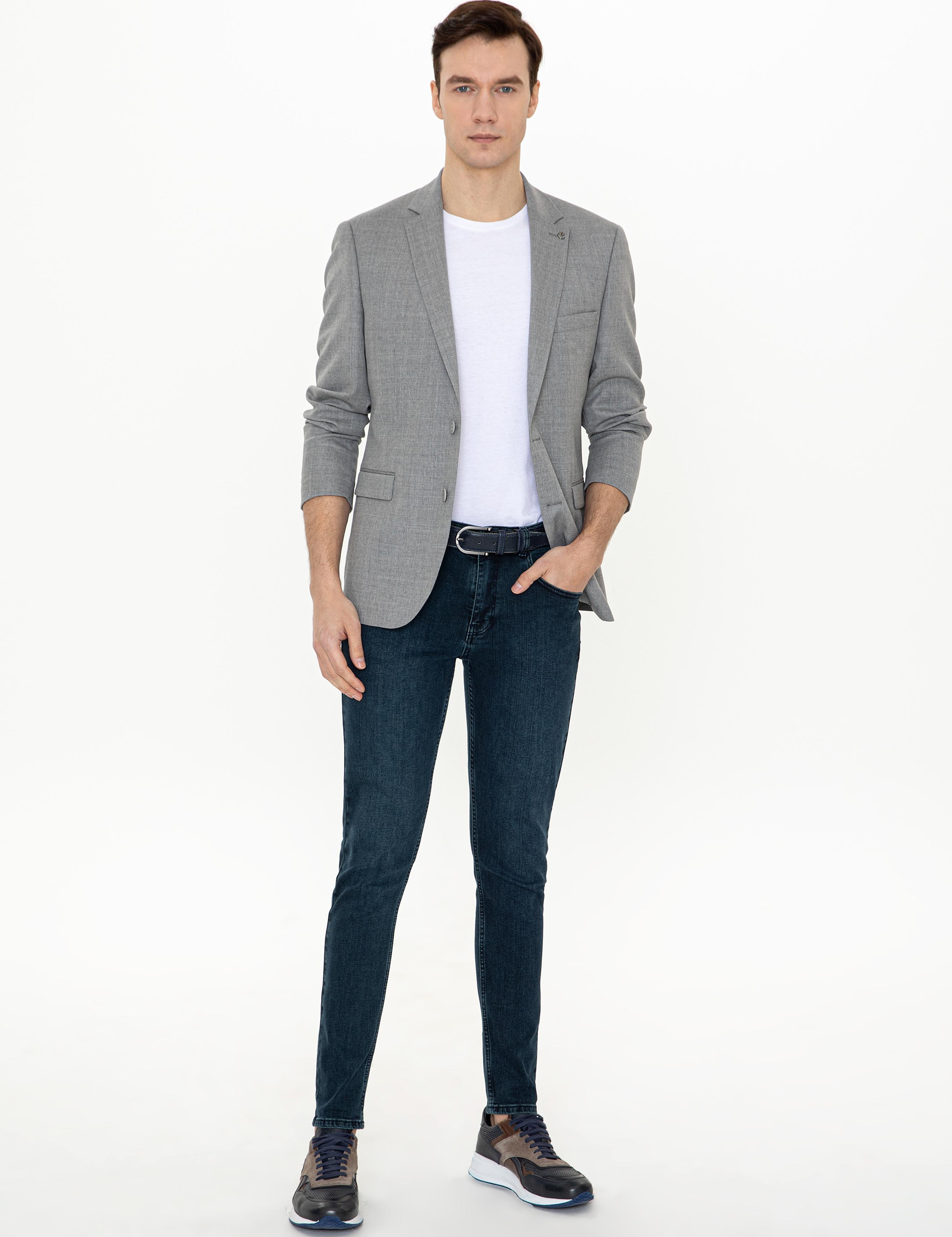 Gri Slim Fit Yün Ceket - 50250780008