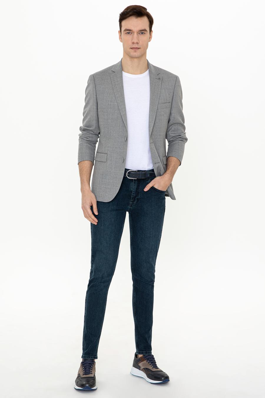 Gri Slim Fit Yün Ceket - 50250780008