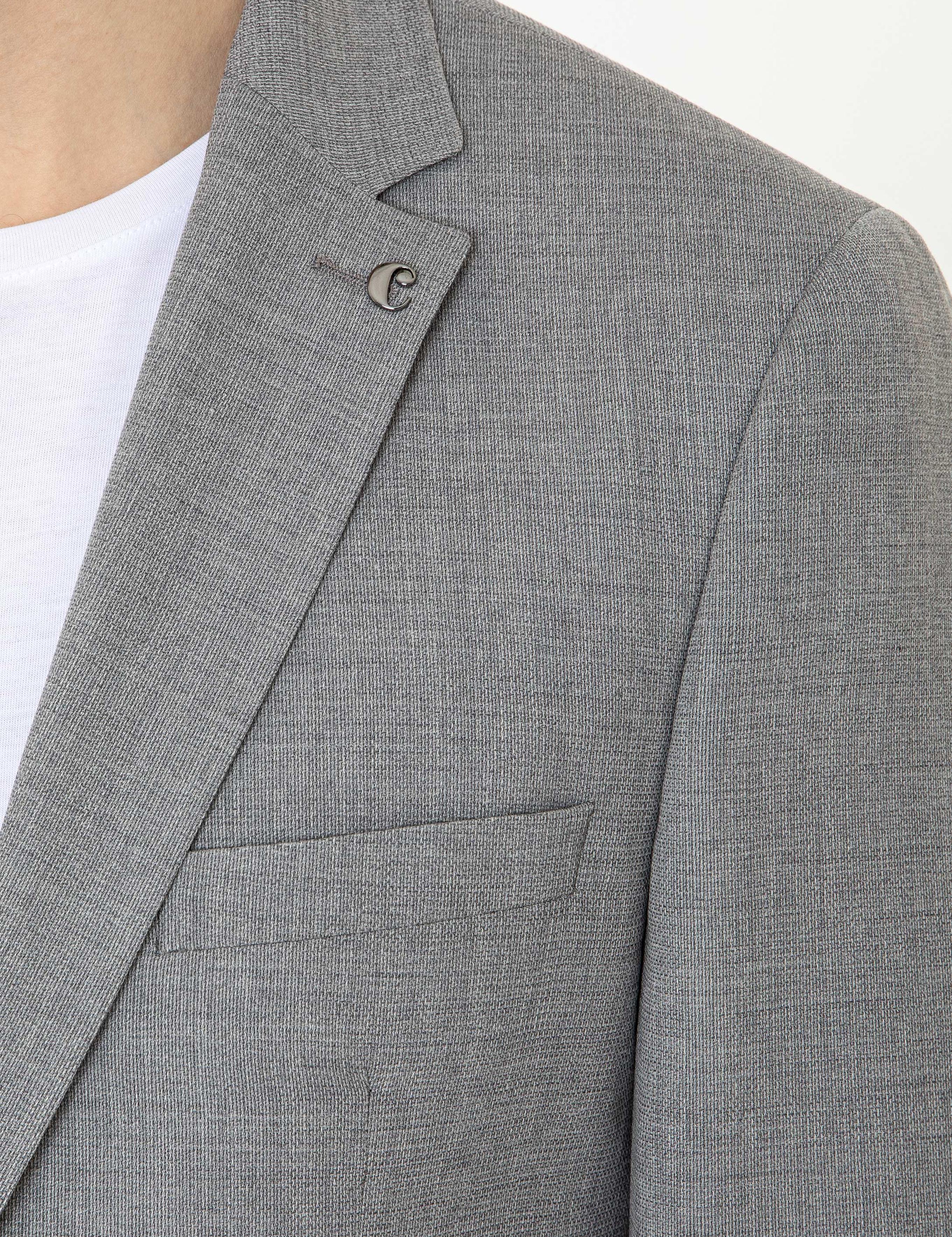 Gri Slim Fit Yün Ceket - 50250780008
