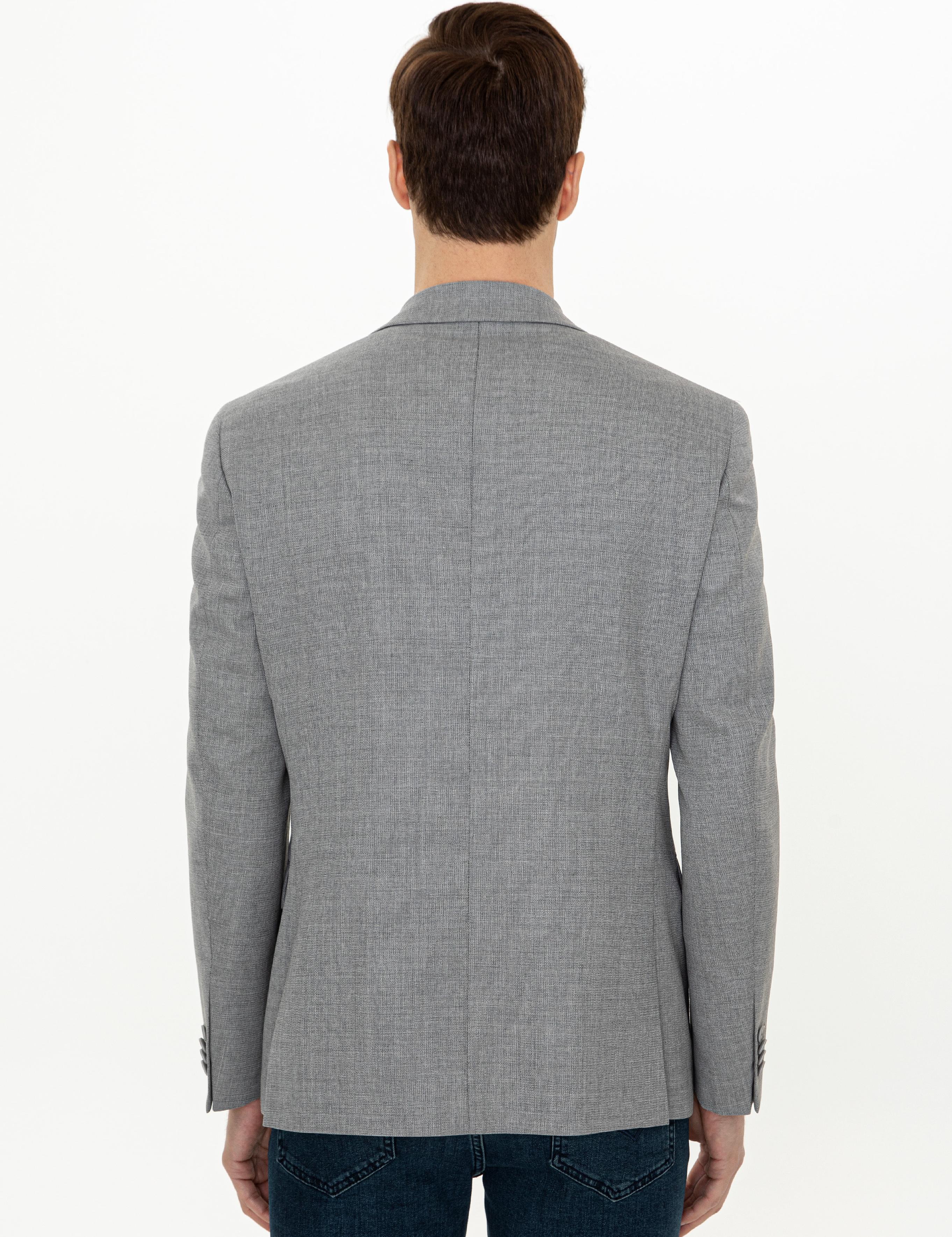 Gri Slim Fit Yün Ceket - 50250780008