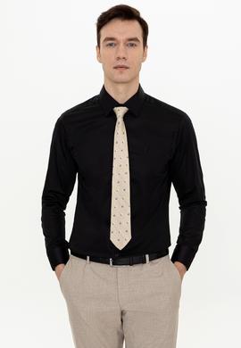 Siyah Slim Fit Uzun Kollu Basic Gömlek