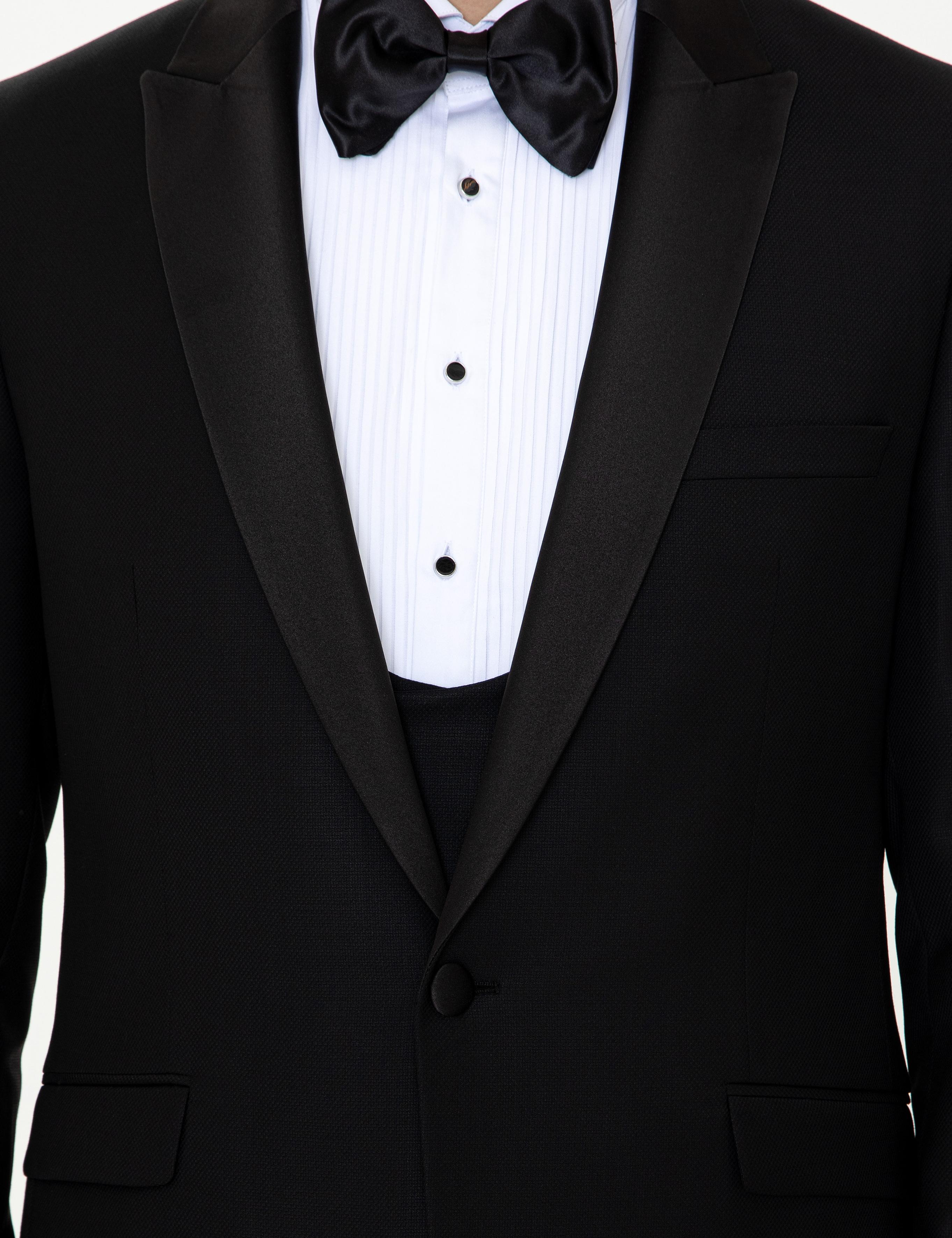 Siyah Ekstra Slim Fit Smokin Damatlık - 50250819047