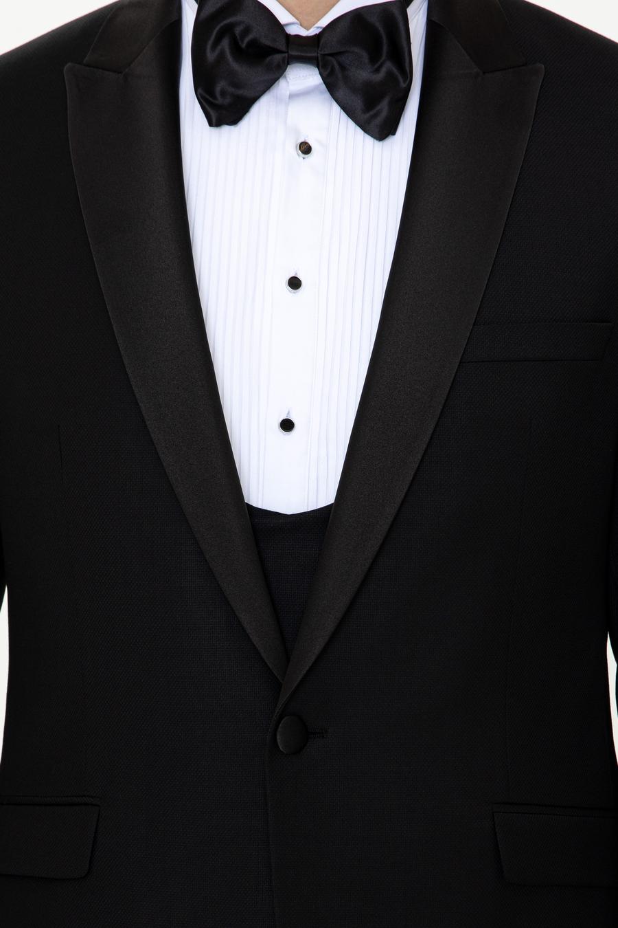 Siyah Ekstra Slim Fit Smokin Damatlık - 50250819047