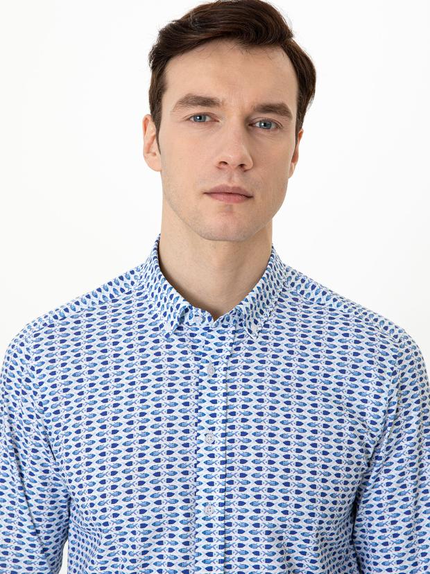 Saks Slim Fit Uzun Kollu Gömlek