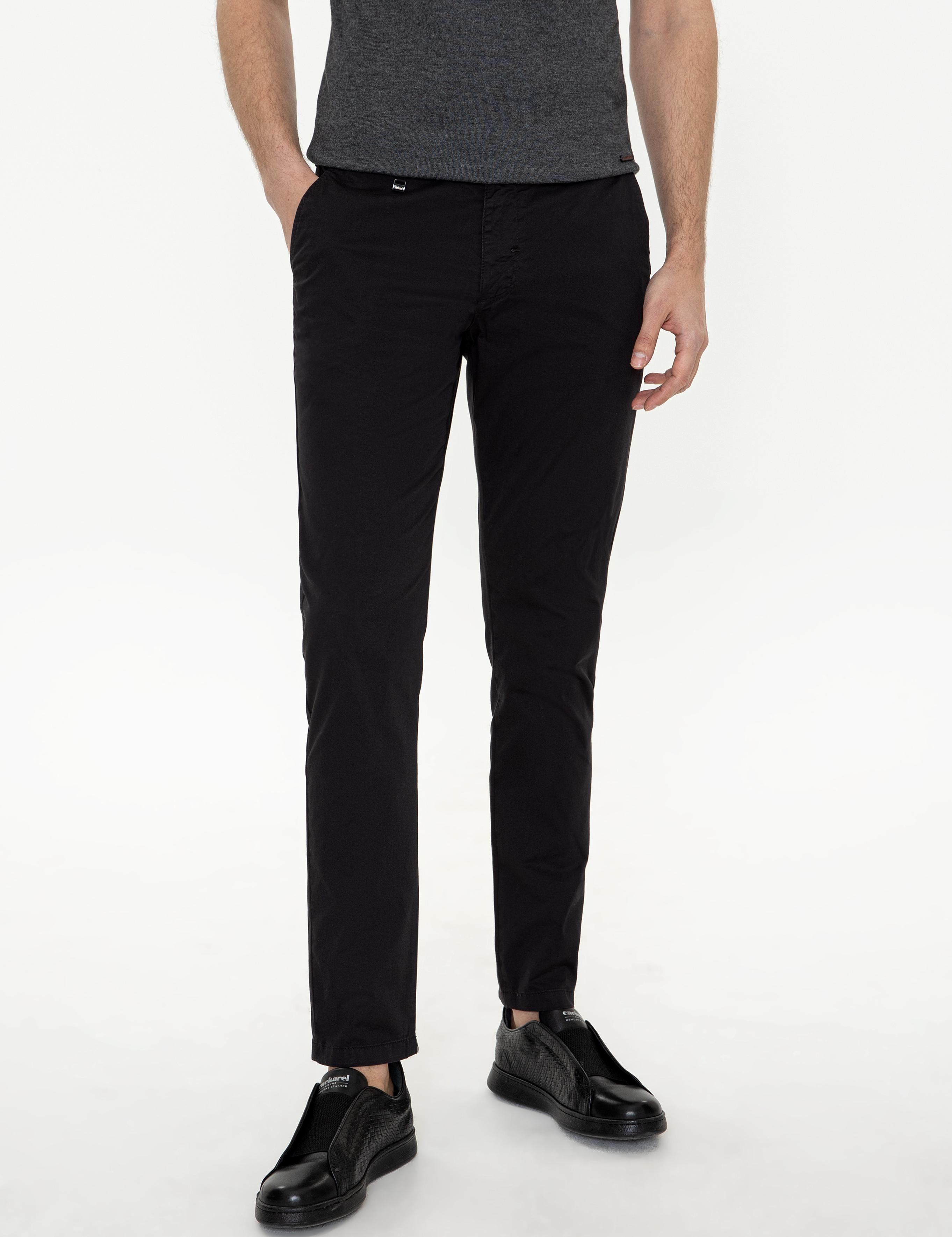 Siyah Slim Fit Kanvas Pantolon - 50248787008