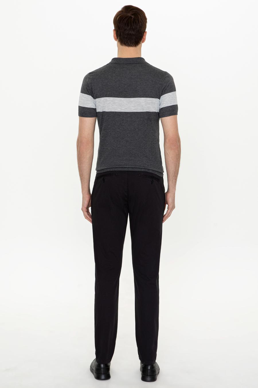 Siyah Slim Fit Kanvas Pantolon - 50248787008