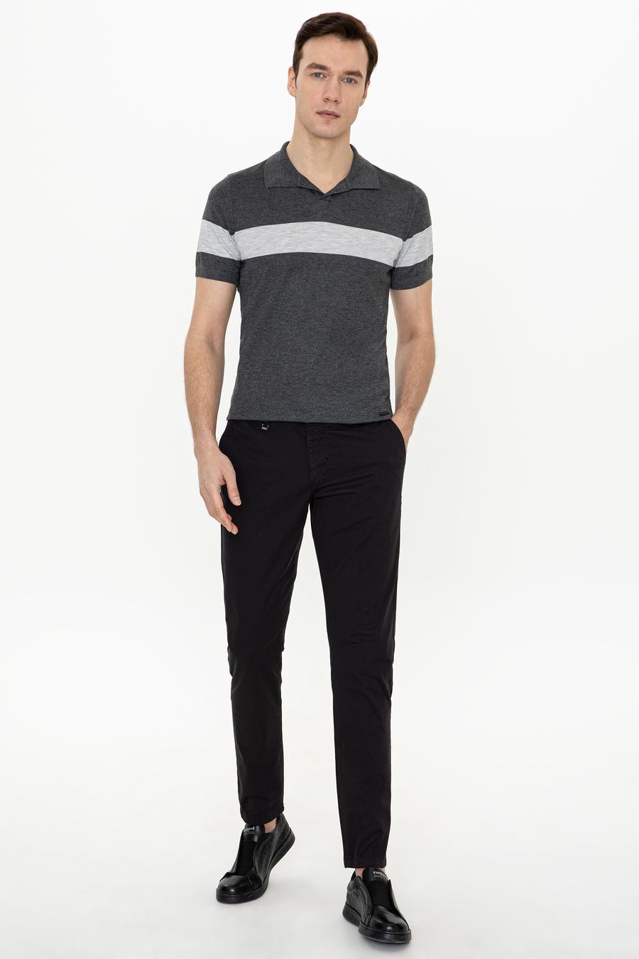 Siyah Slim Fit Kanvas Pantolon - 50248787008