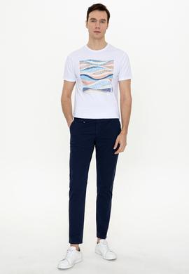İndigo Slim Fit Kanvas Pantolon