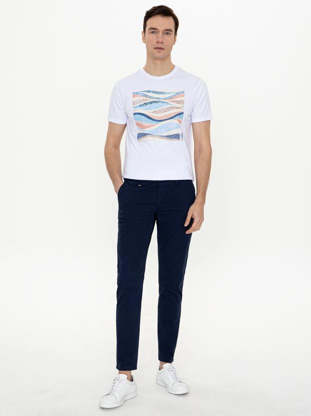 İndigo Slim Fit Kanvas Pantolon