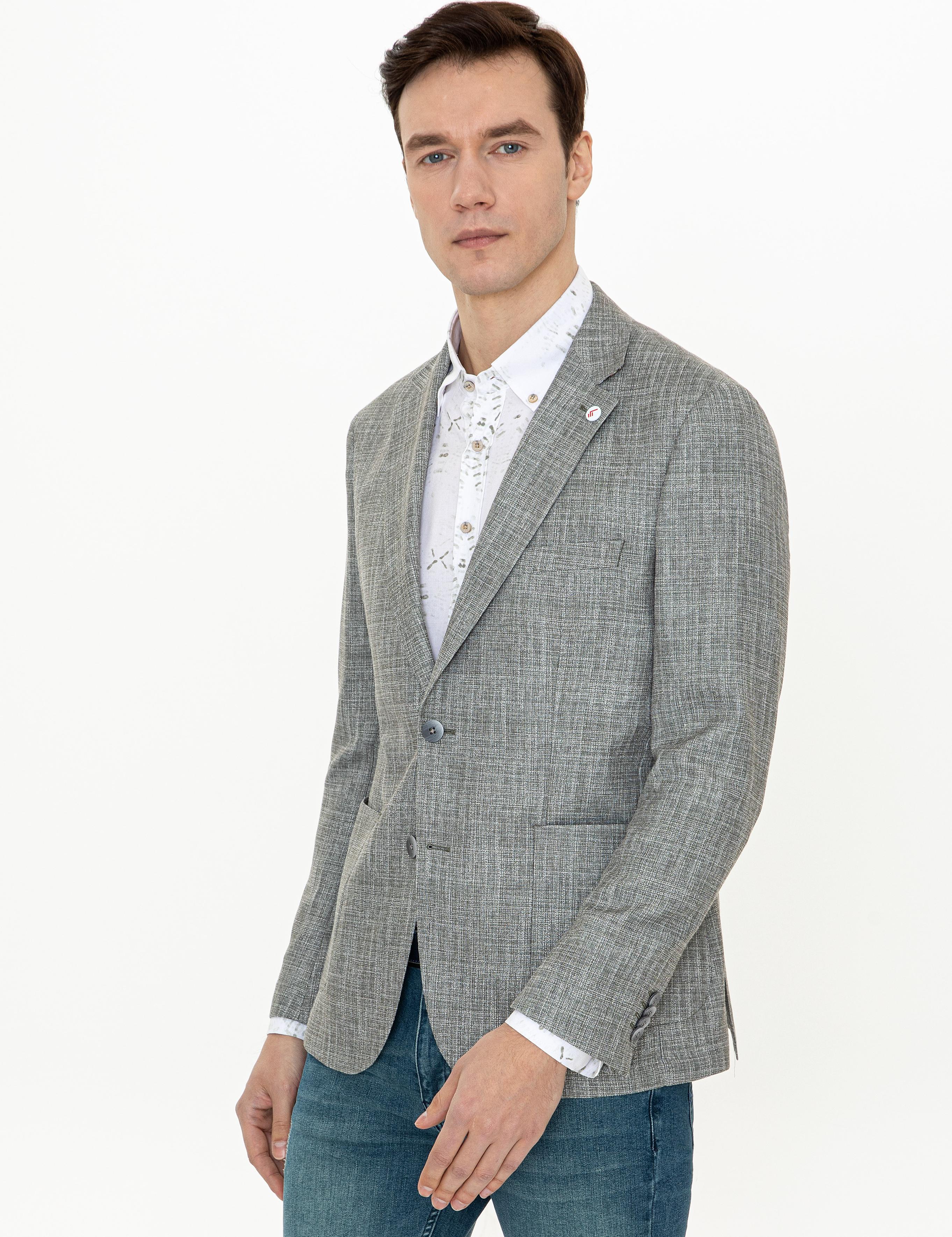 Yeşil Ekstra Slim Fit Spor Ceket - 50248782107