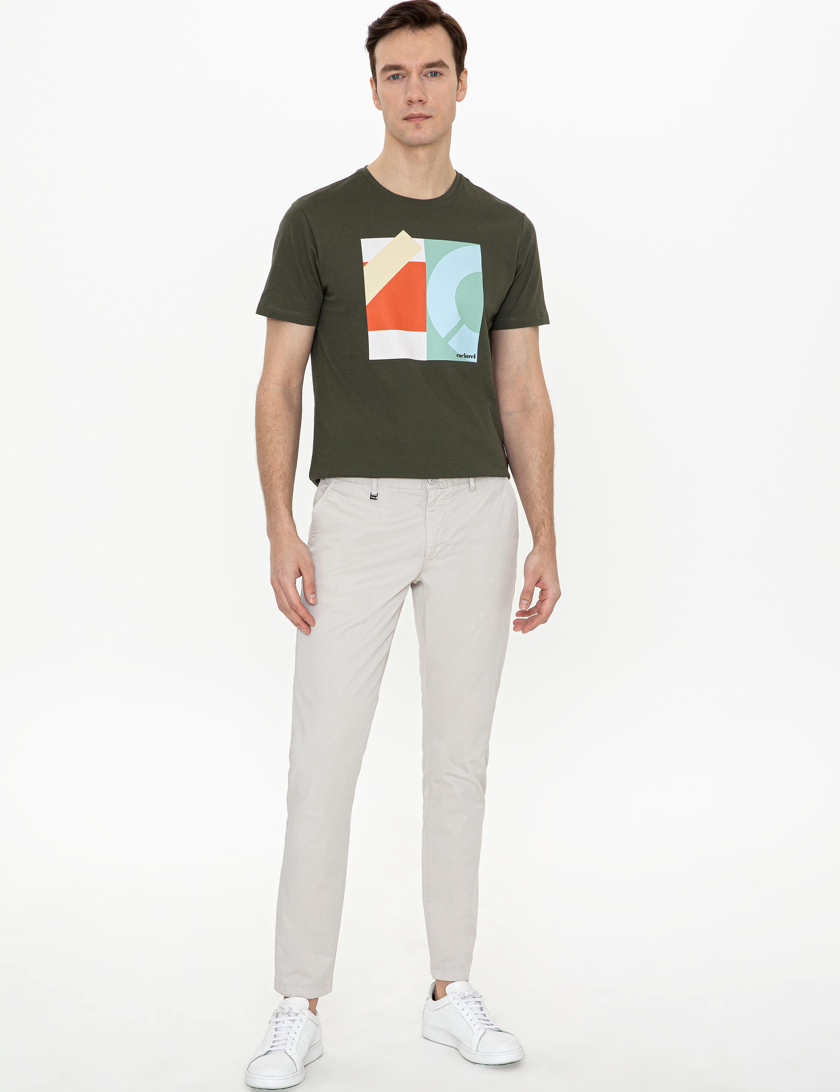 Haki Bisiklet Yaka Slim Fit T-Shirt - 50247417035