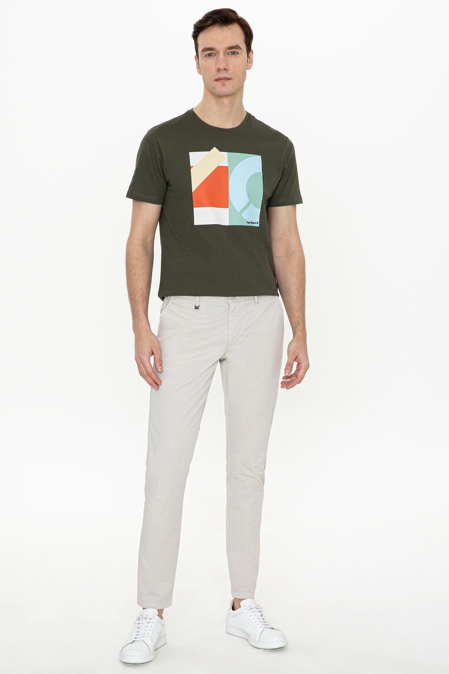 Haki Bisiklet Yaka Slim Fit T-Shirt - 50247417035