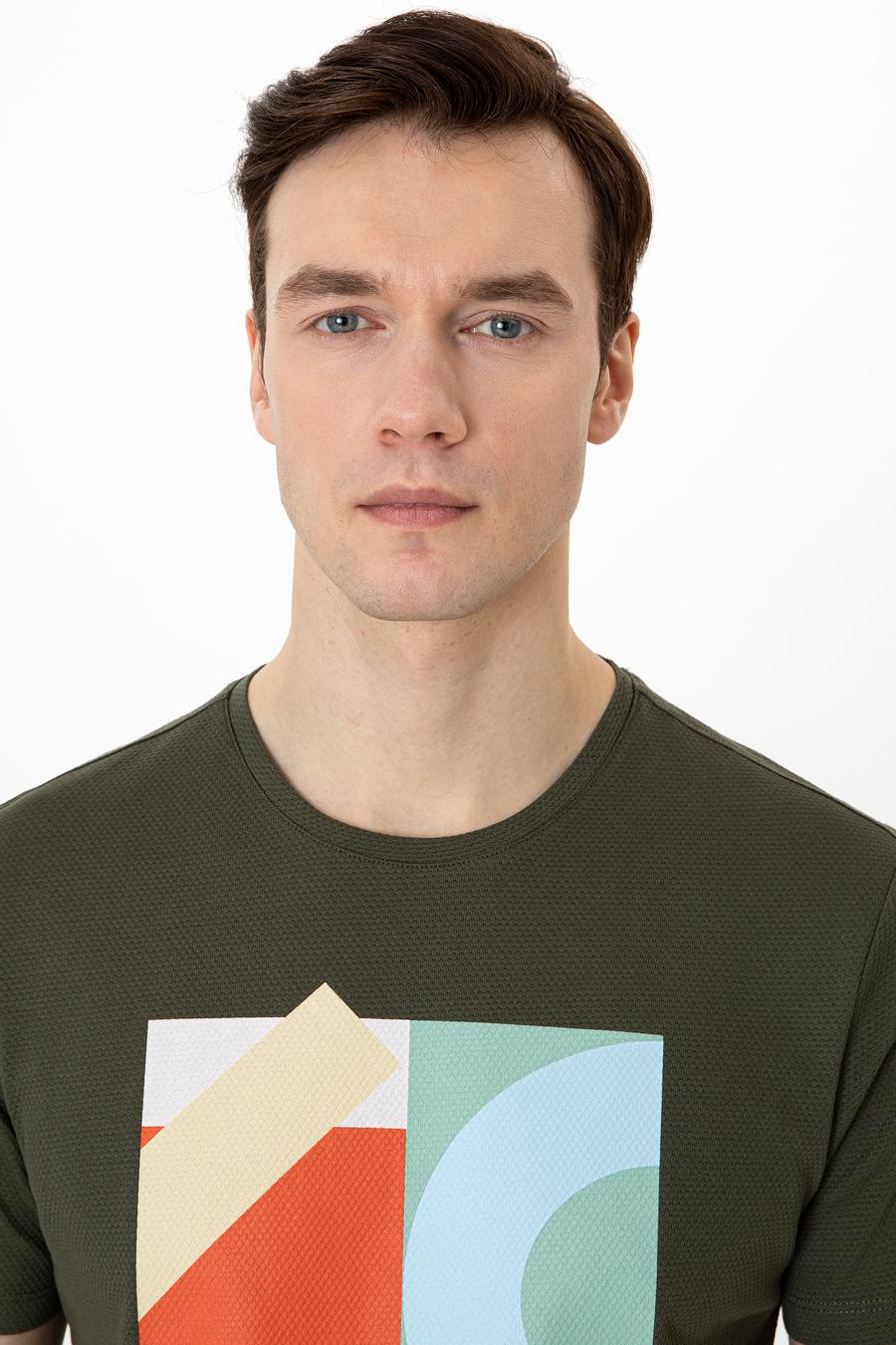 Haki Bisiklet Yaka Slim Fit T-Shirt - 50247417035