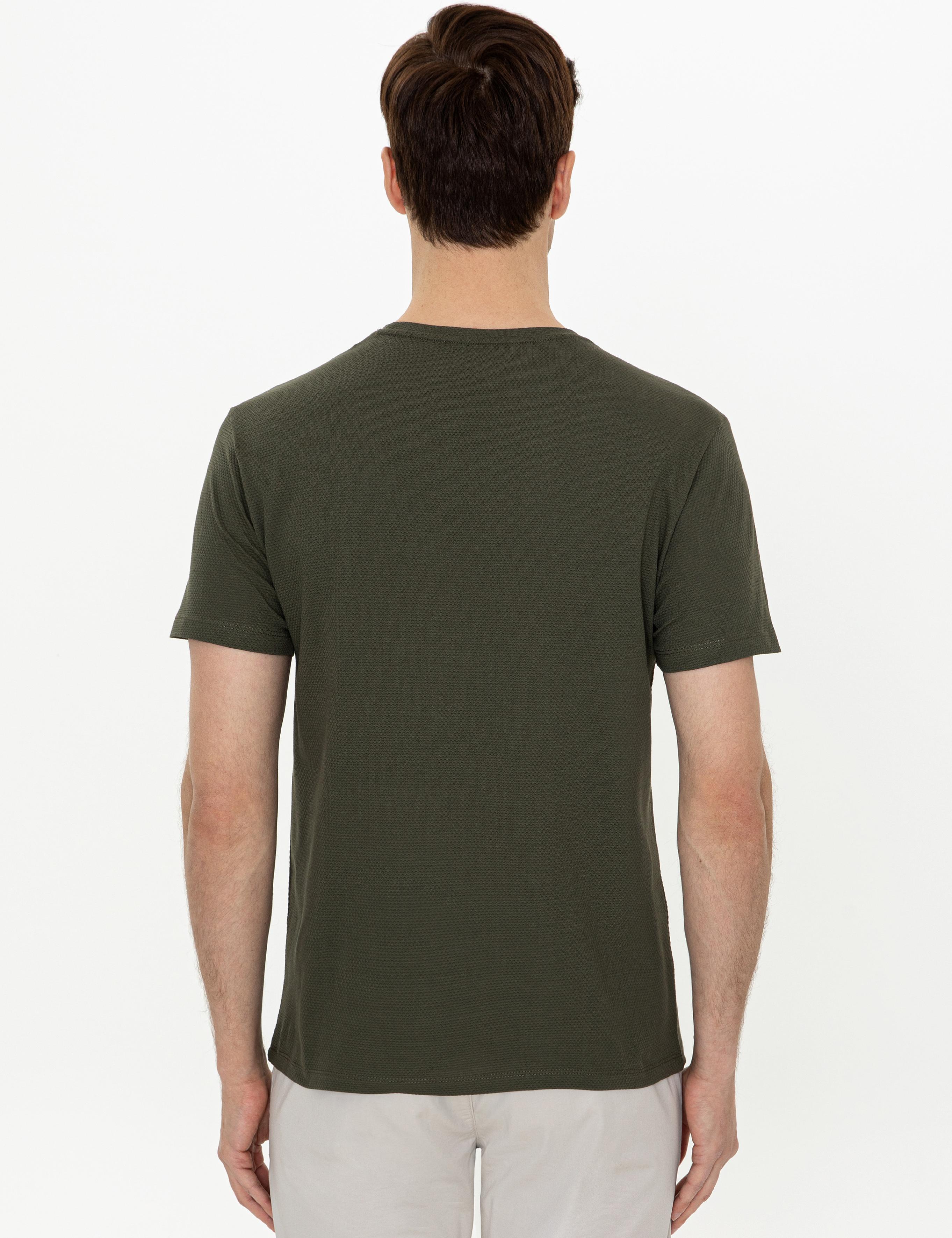 Haki Bisiklet Yaka Slim Fit T-Shirt - 50247417035