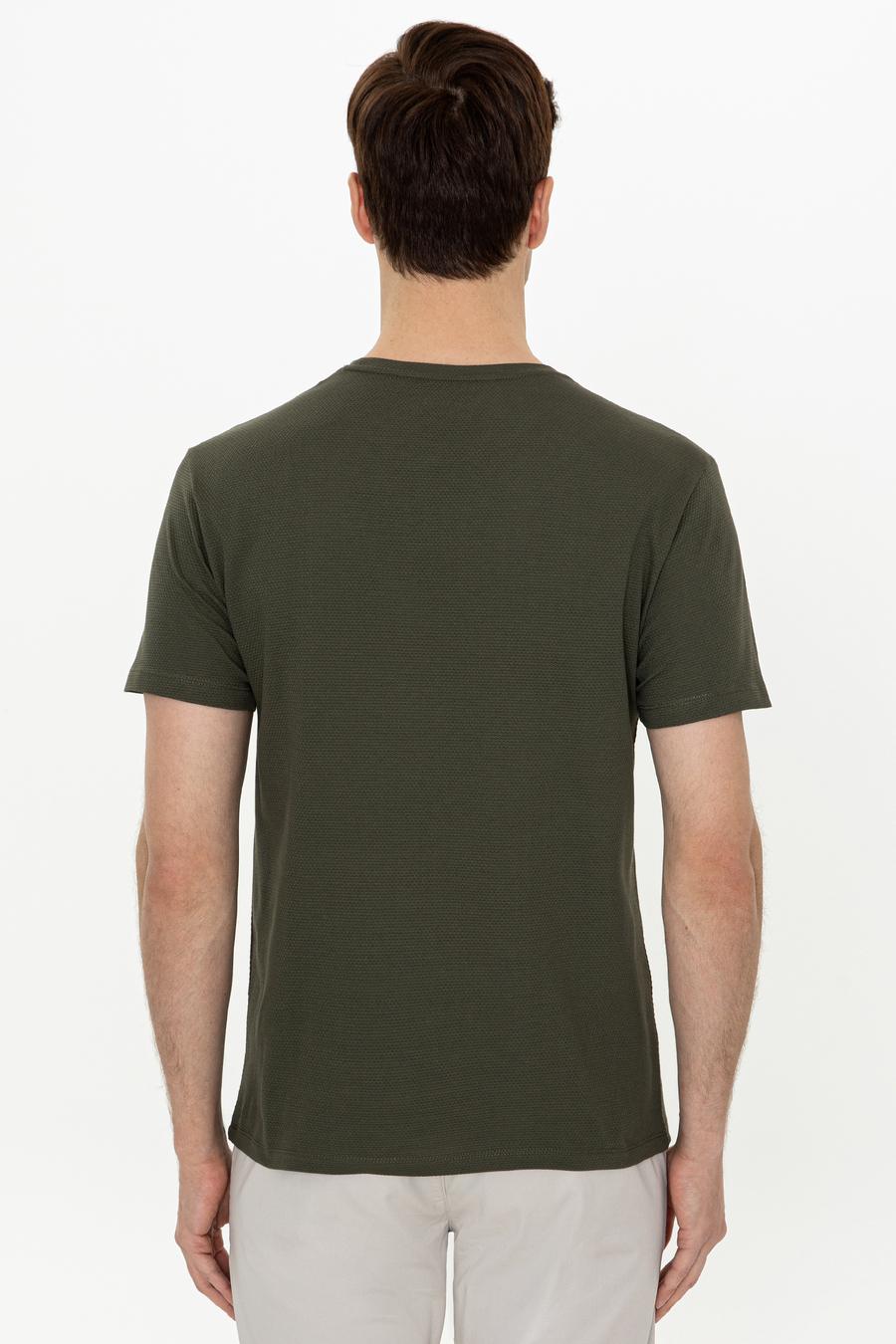 Haki Bisiklet Yaka Slim Fit T-Shirt - 50247417035
