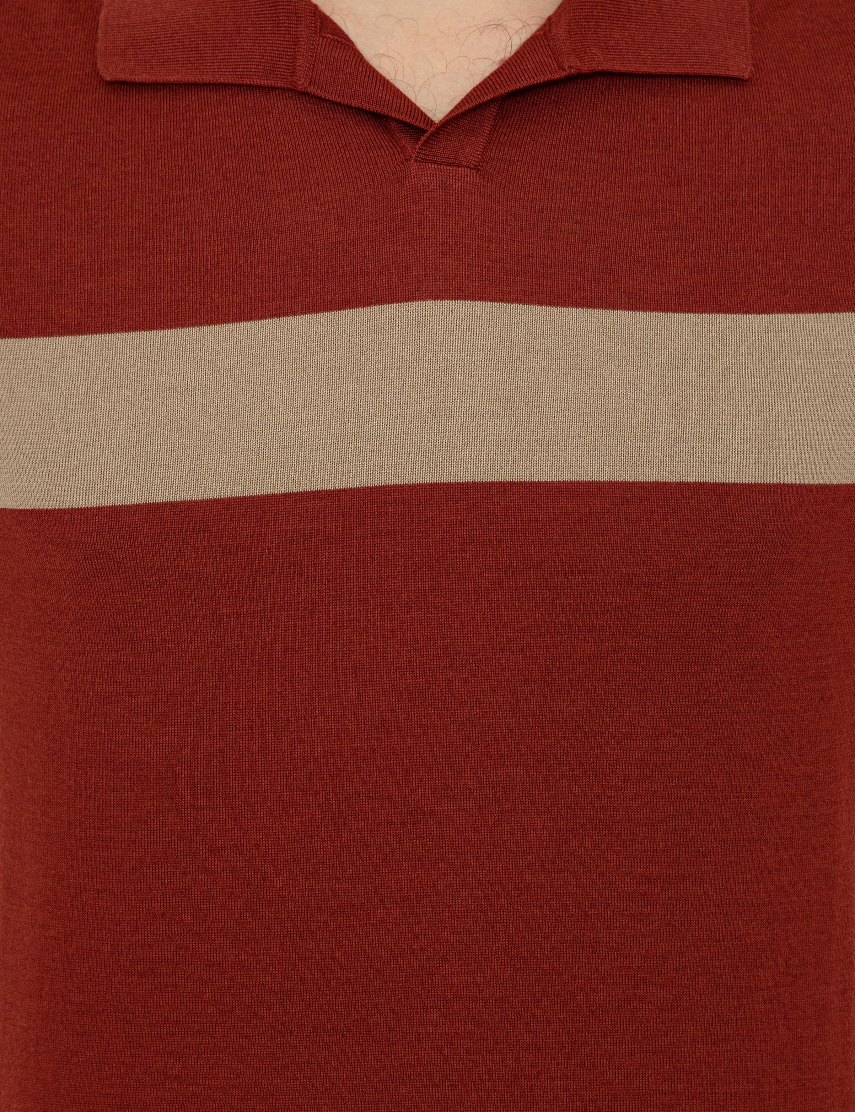 Kiremit Slim Fit Polo Yaka Triko T-Shirt - 50247015036