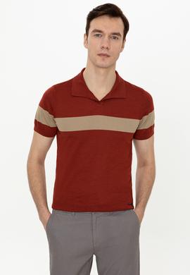 Kiremit Slim Fit Polo Yaka Triko T-Shirt