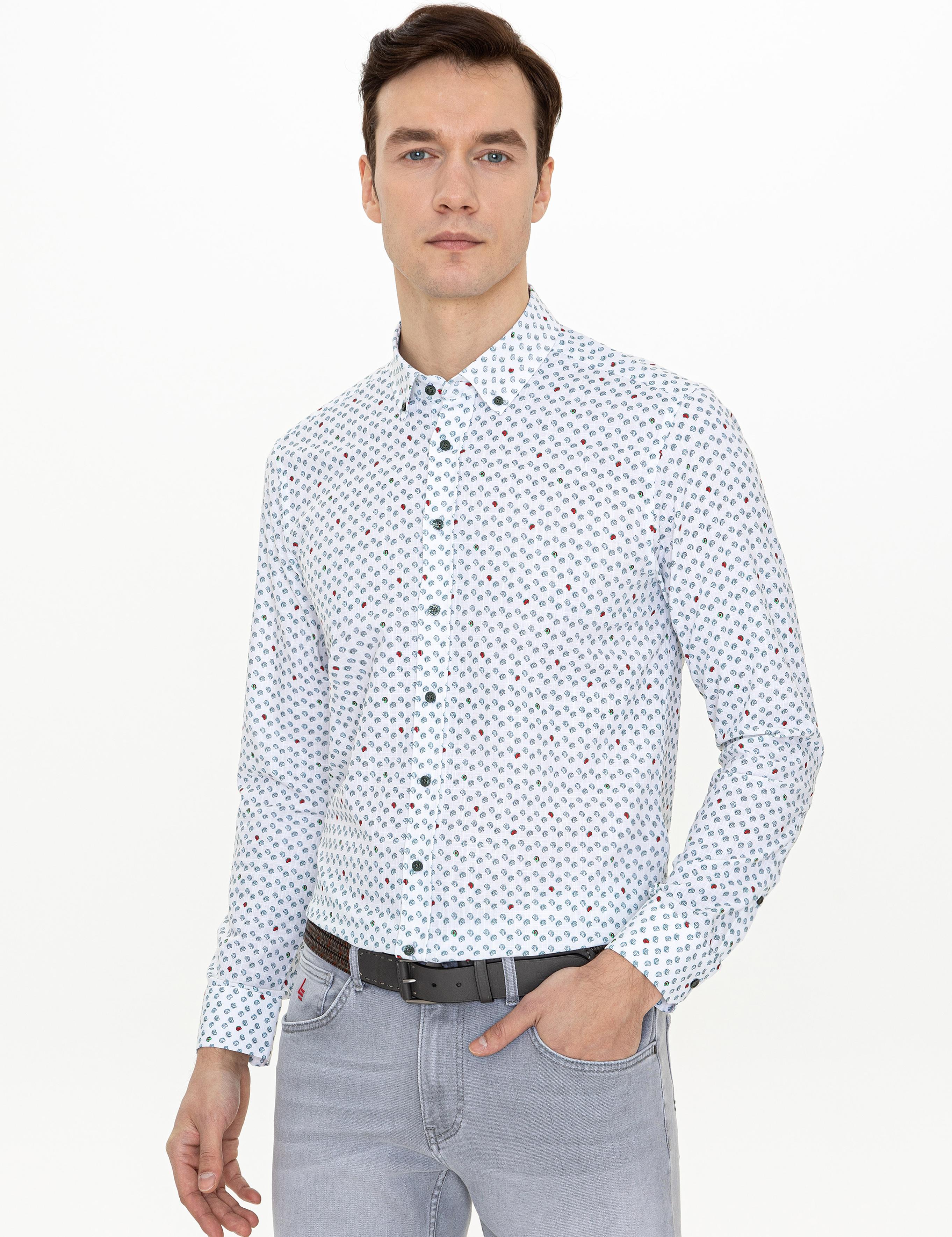 Yeşil Slim Fit Uzun Kollu Gömlek - 50247572026