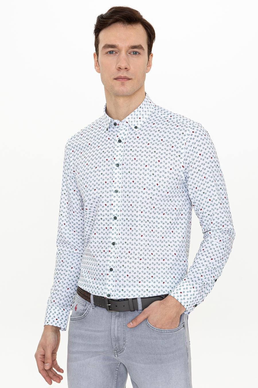 Yeşil Slim Fit Uzun Kollu Gömlek - 50247572026