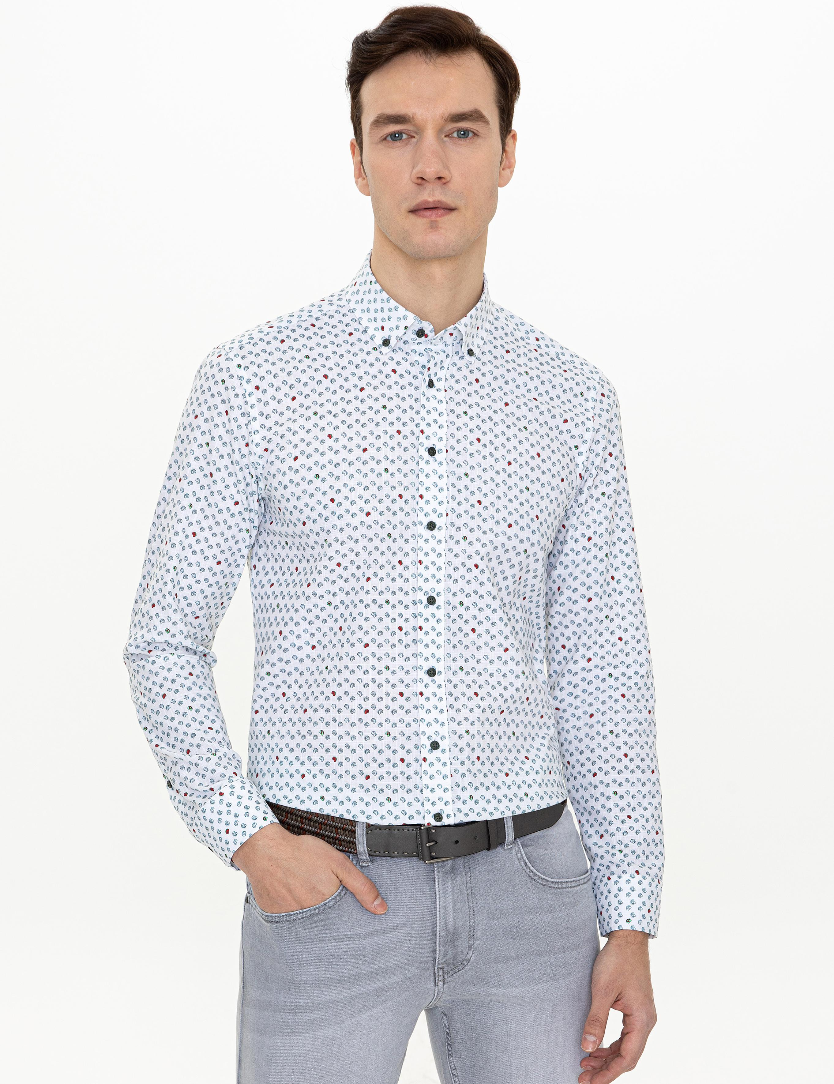 Yeşil Slim Fit Uzun Kollu Gömlek - 50247572026