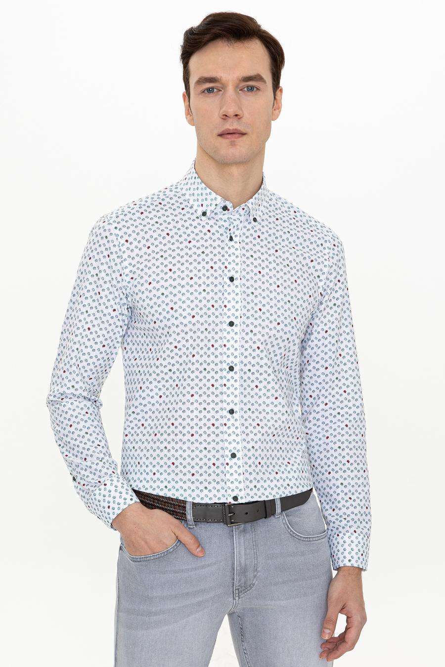 Yeşil Slim Fit Uzun Kollu Gömlek - 50247572026