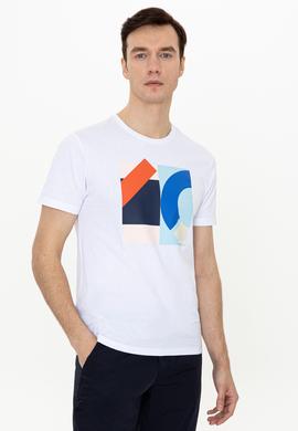 Beyaz Bisiklet Yaka Slim Fit T-Shirt