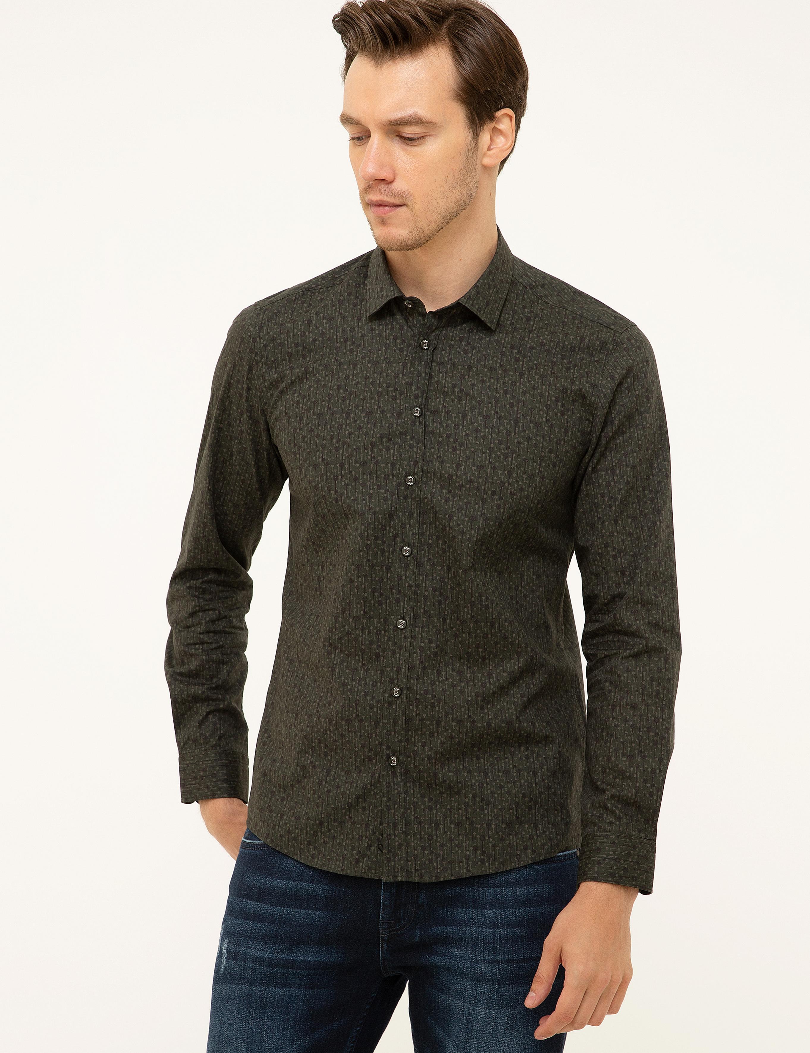 Haki Slim Fit Uzun Kollu Gömlek - 50210012038