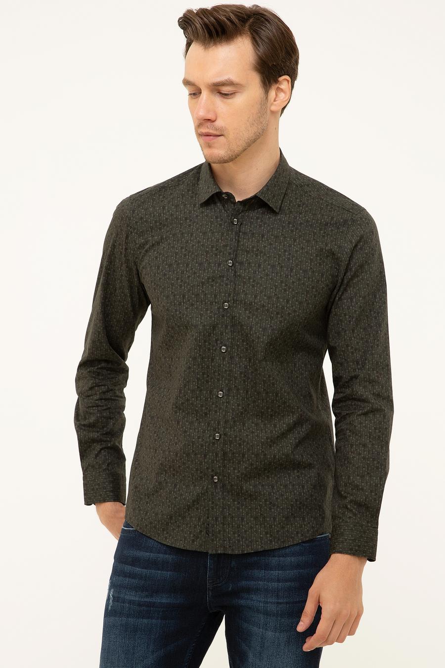 Haki Slim Fit Uzun Kollu Gömlek - 50210012038