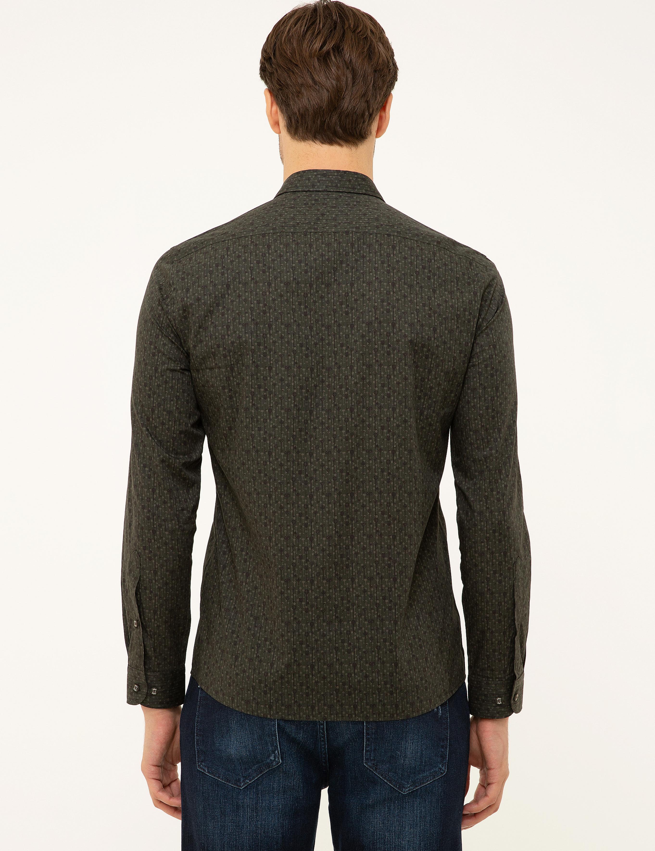 Haki Slim Fit Uzun Kollu Gömlek - 50210012038