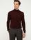 Bordo Slim Fit Yarım Balıkçı Basic Triko Kazak