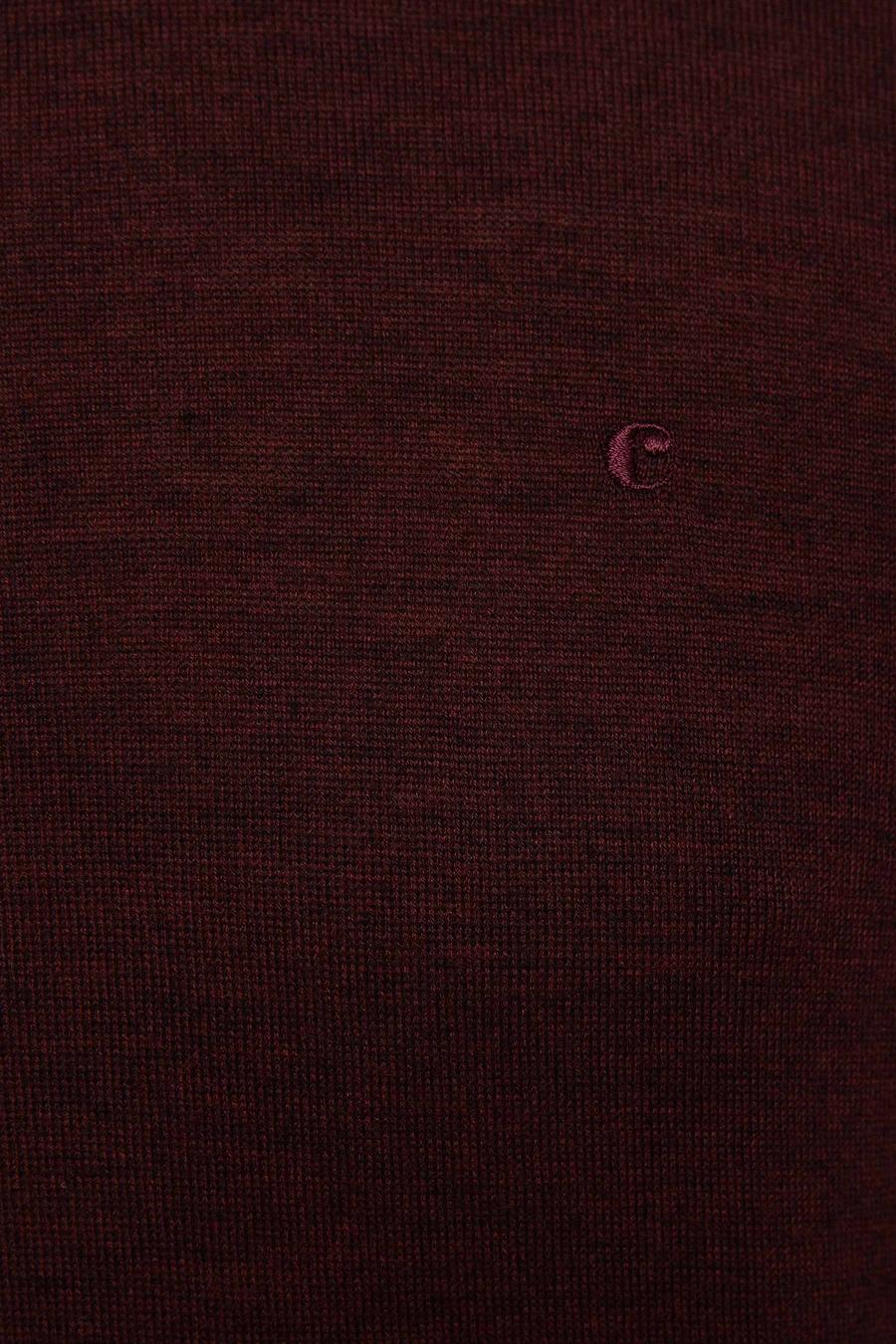 Bordo Slim Fit Yarım Balıkçı Basic Triko Kazak - 50211256011