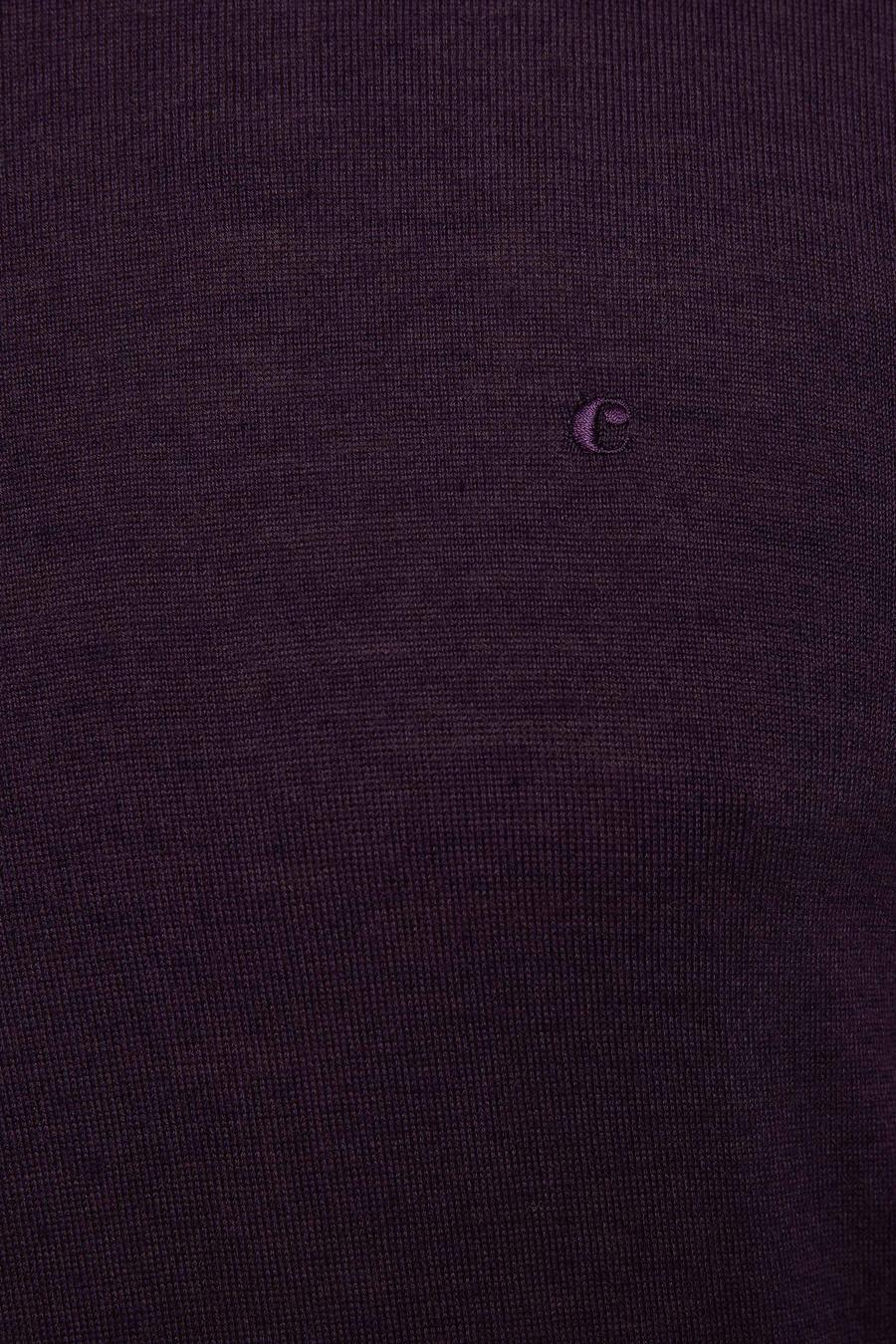 Mor Slim Fit Balıkçı Yaka Basic Triko Kazak - 50211329051