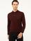Bordo Slim Fit Polo Yaka Basic Triko Kazak